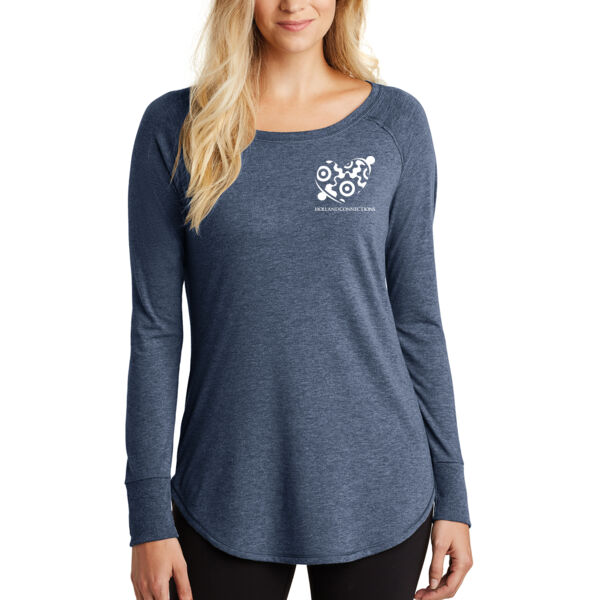 District Women's Perfect Tri Long Sleeve Tunic Tee - Printed Logo Thumbnail